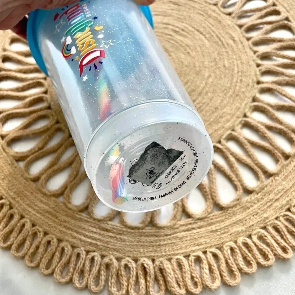 NWOT Disney Tumbler With Straw Disneyland Castle Be Your Own Rainbow